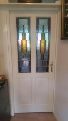 Huizen - nieuw glas-in-lood in tussendeur