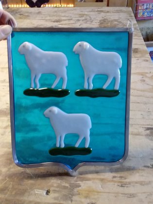 Dreischor (Zeeland) - Wapen van Dreischor in glas-in-lood