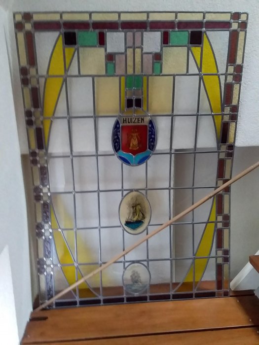 Huizen - Medaillons in glas-in-lood