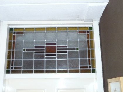Weesp - glas-in-lood bovenlicht boven binnendeur