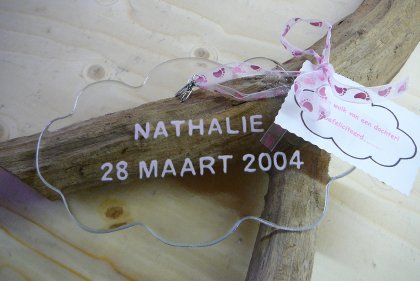 Glazen geboortewolk, een uniek Kraamcadeau!!