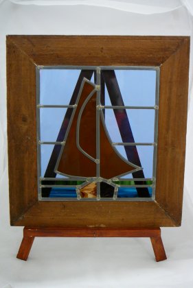 Huizer Botter in glas-in-lood