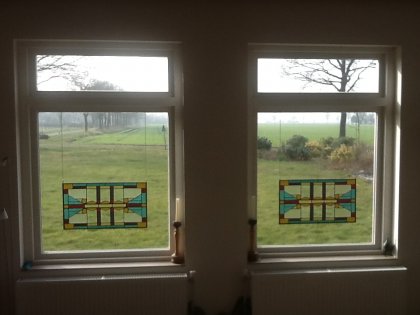 Eesergroen - antieke glas-in-lood panelen