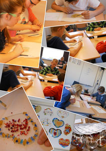 Glazen hartjes versieren met groep 8