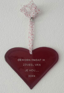 Glazen hart voor je lief.....
