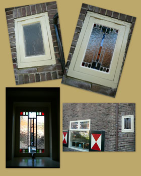 Hilversum - nieuw glas-in-lood in wc raam