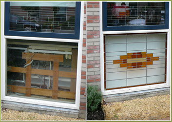 Nieuwegein - glas-in-lood raam in isolatieglas