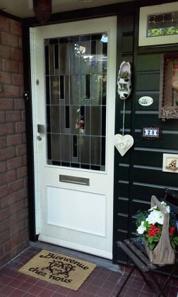 Huizen - voordeur met glas-in-lood in isolatieglas