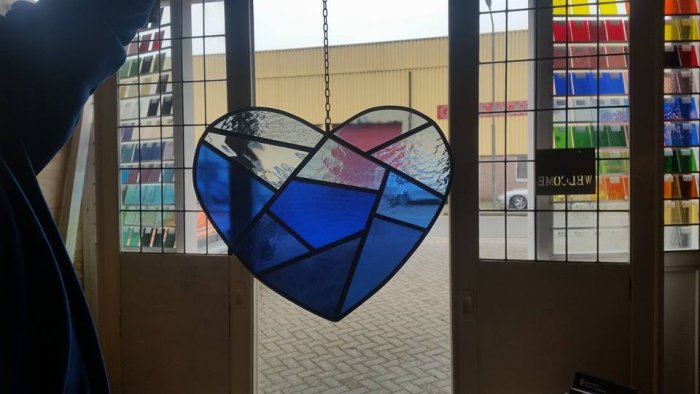 Glas-in-lood hart voor een lief