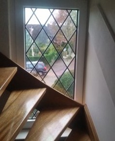 Huizen - glas-in-lood in dubbel glas