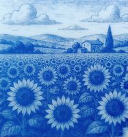 Zonnebloemen - 10x10 cm